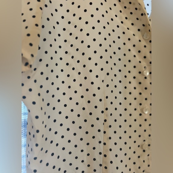 100% Silk Polka Dot Blouse - Picture 5 of 11